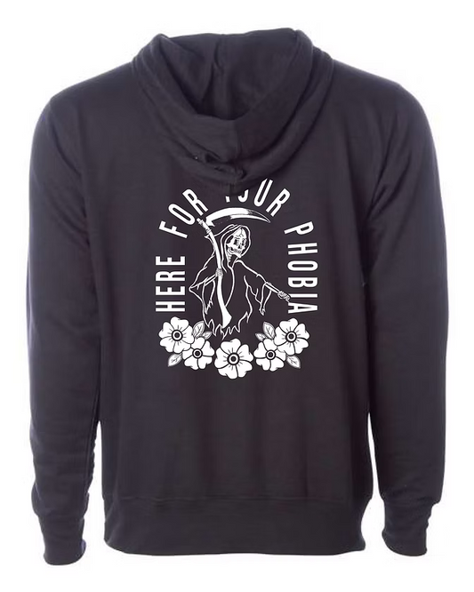 Here For Your Phobia Hoodie - Black
