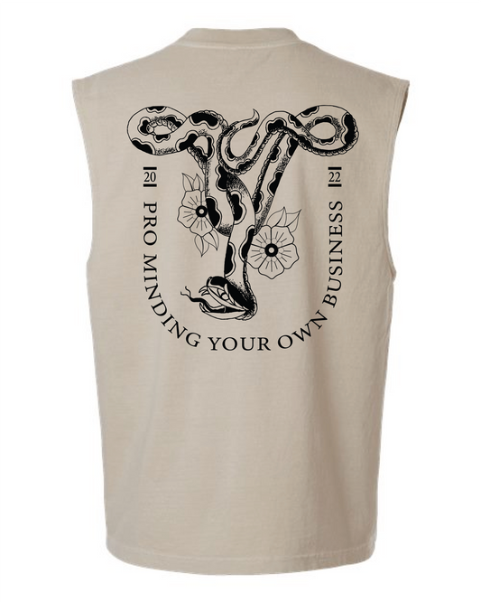 Pro Minding Your Own Business | Muscle Tee - Tan