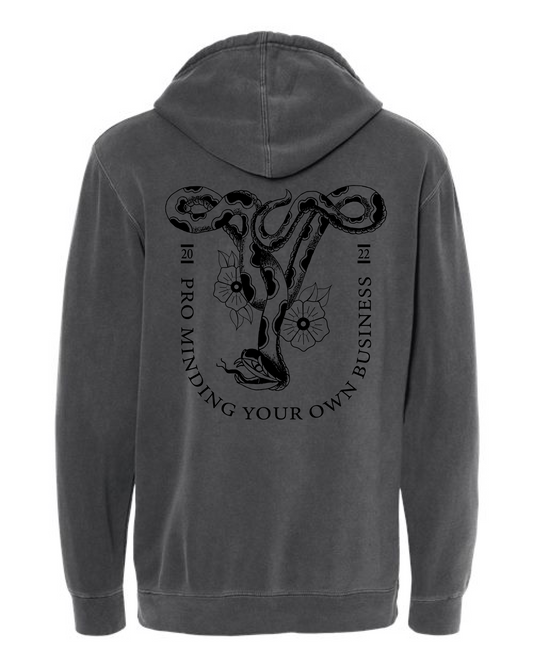 Pro Minding Your Own Business Hoodie - Washed Black